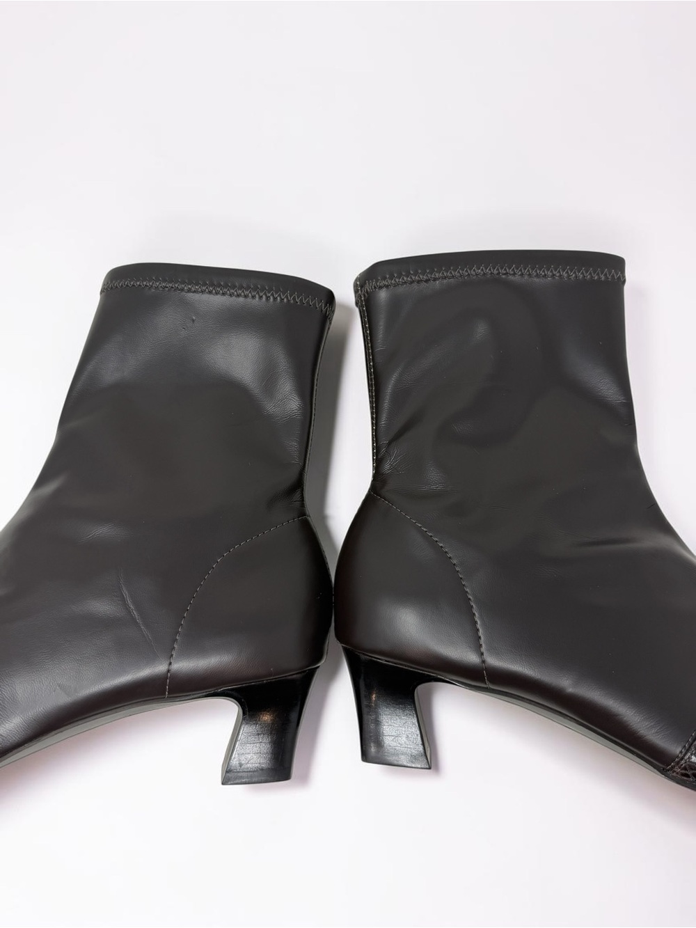 ✨ Anthropologie Maeve Pointed Toe Snakeskin Cap-Toe Stretch Ankle Booties ✨ - Picture 12 of 12